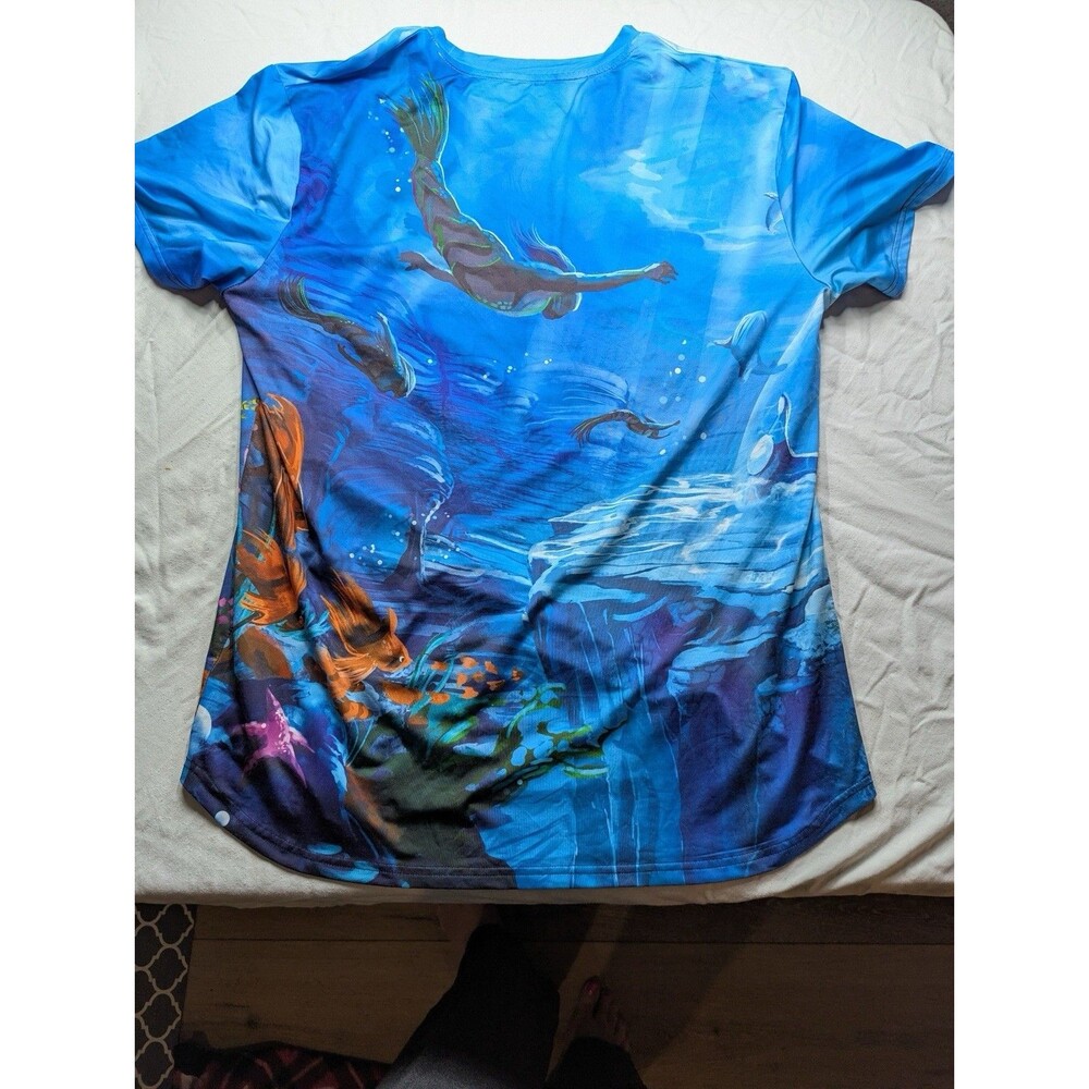 Heady Scarf Gang Shirt Large Underwater City Diver All Over Print Psychedelic L